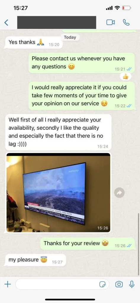 WhatsApp customer chat feedback 2