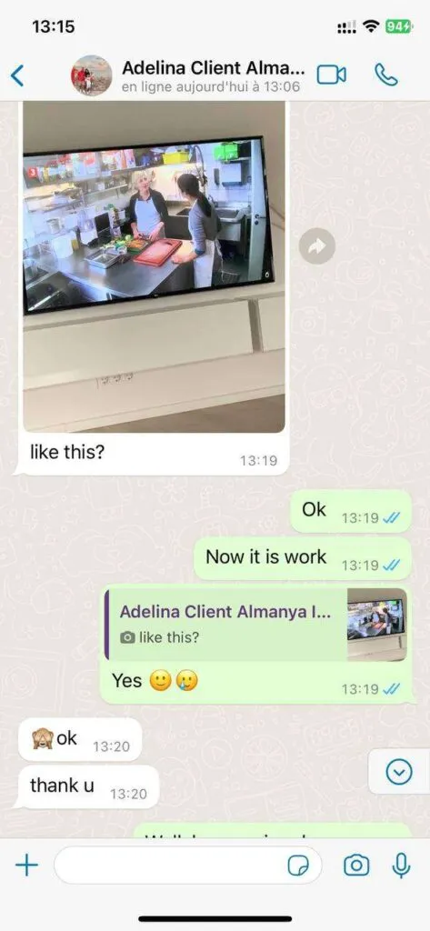 WhatsApp customer chat feedback 4