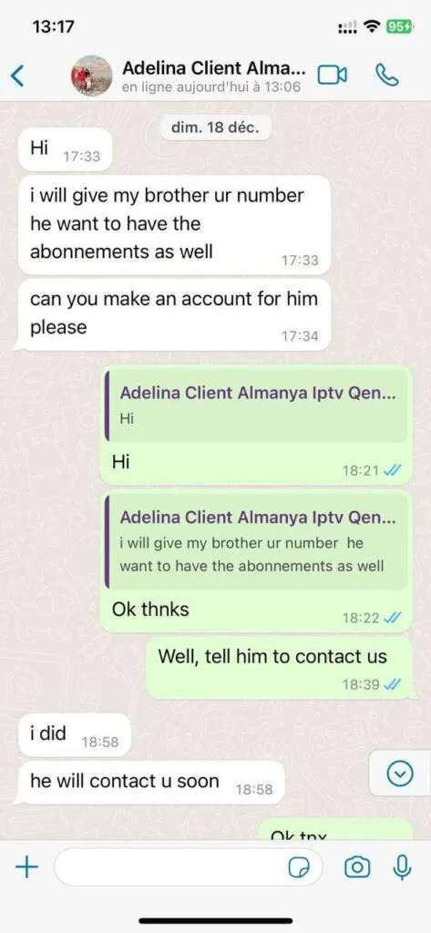 WhatsApp customer chat feedback 5